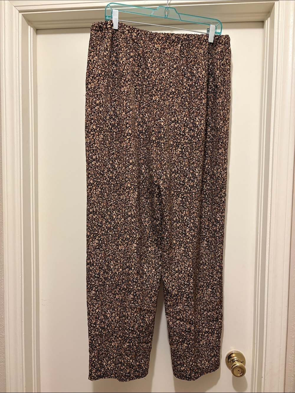 Women's Brown Printed Relaxed Pants